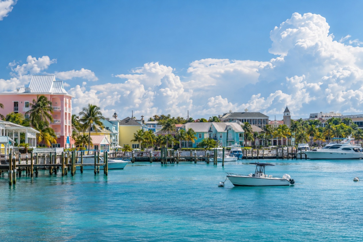 The harbor of Nassau in summer