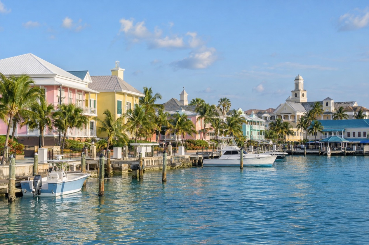 The harbor of Nassau in spring