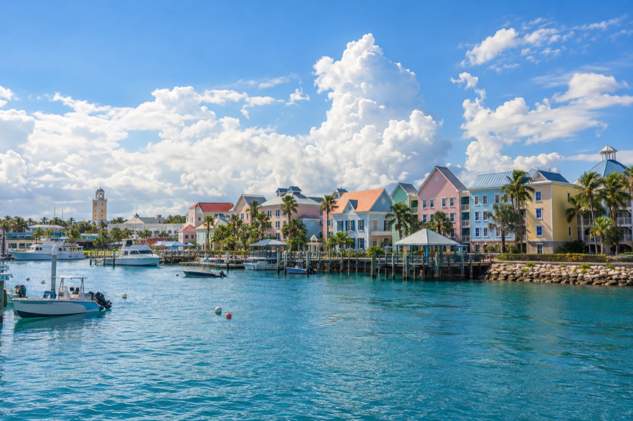 The harbor of Nassau in summer