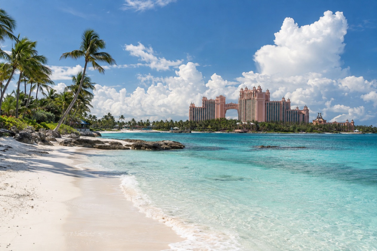 A beach on Paradise Island in summer