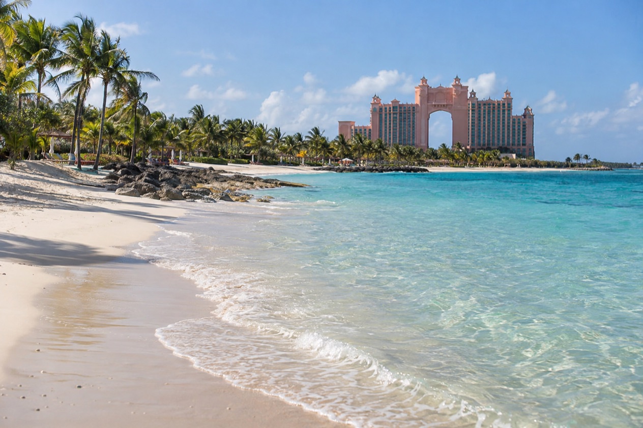 A beach on Paradise Island