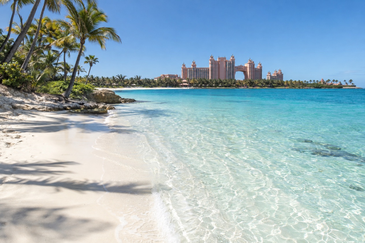 A beach on Paradise Island in winter