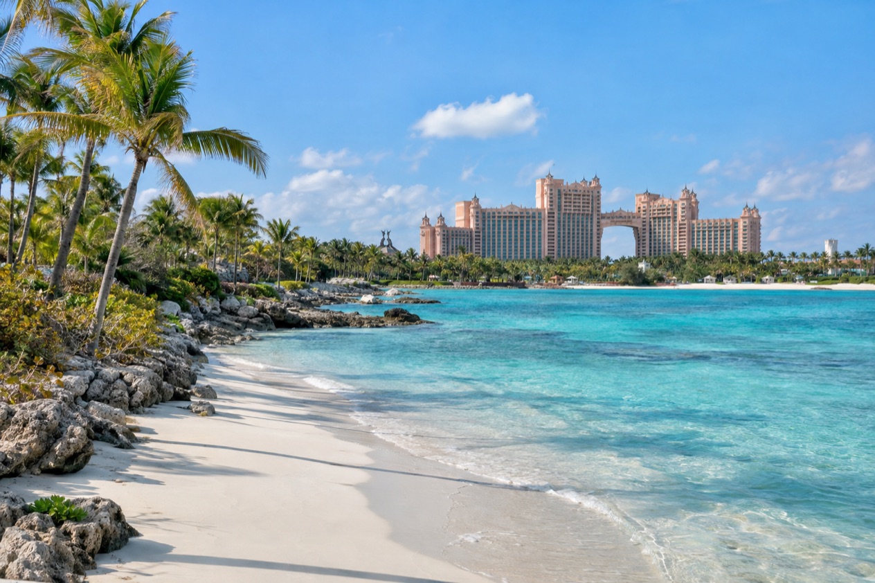 A beach on Paradise Island