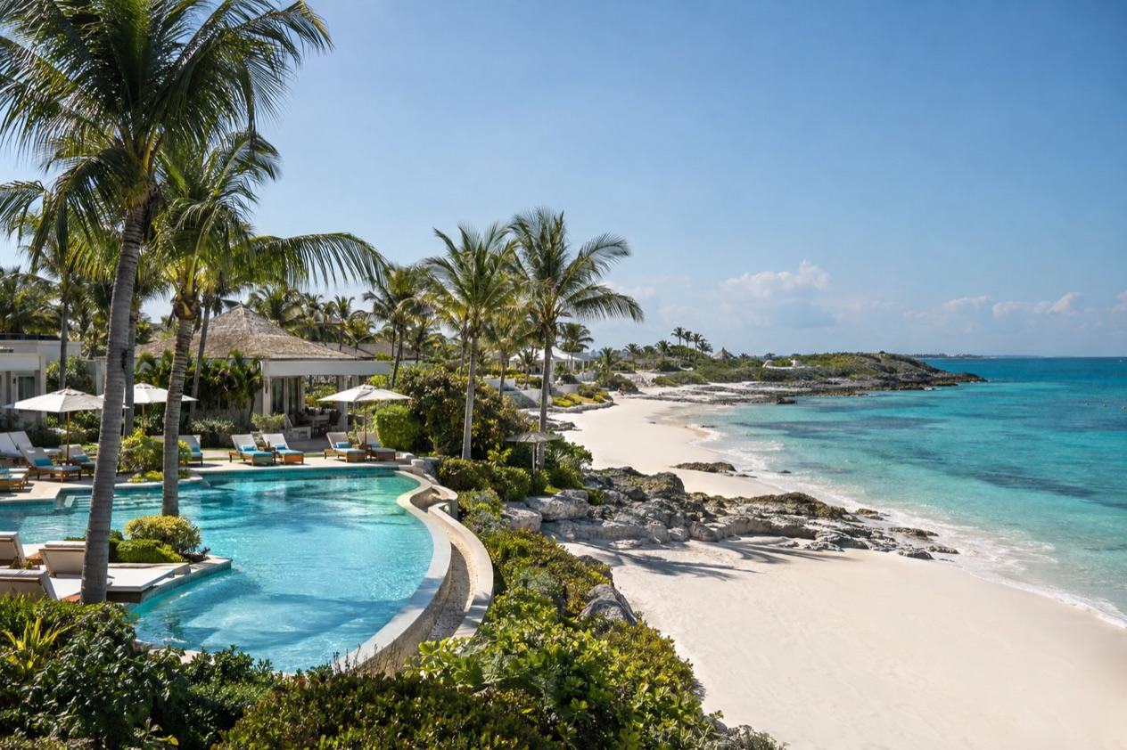 A beachfront resort