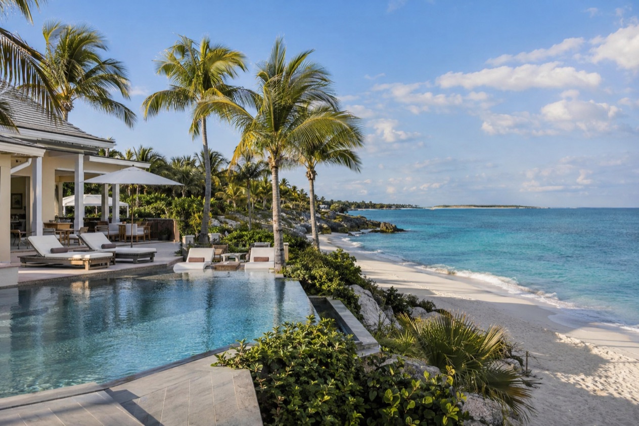 A beachfront resort