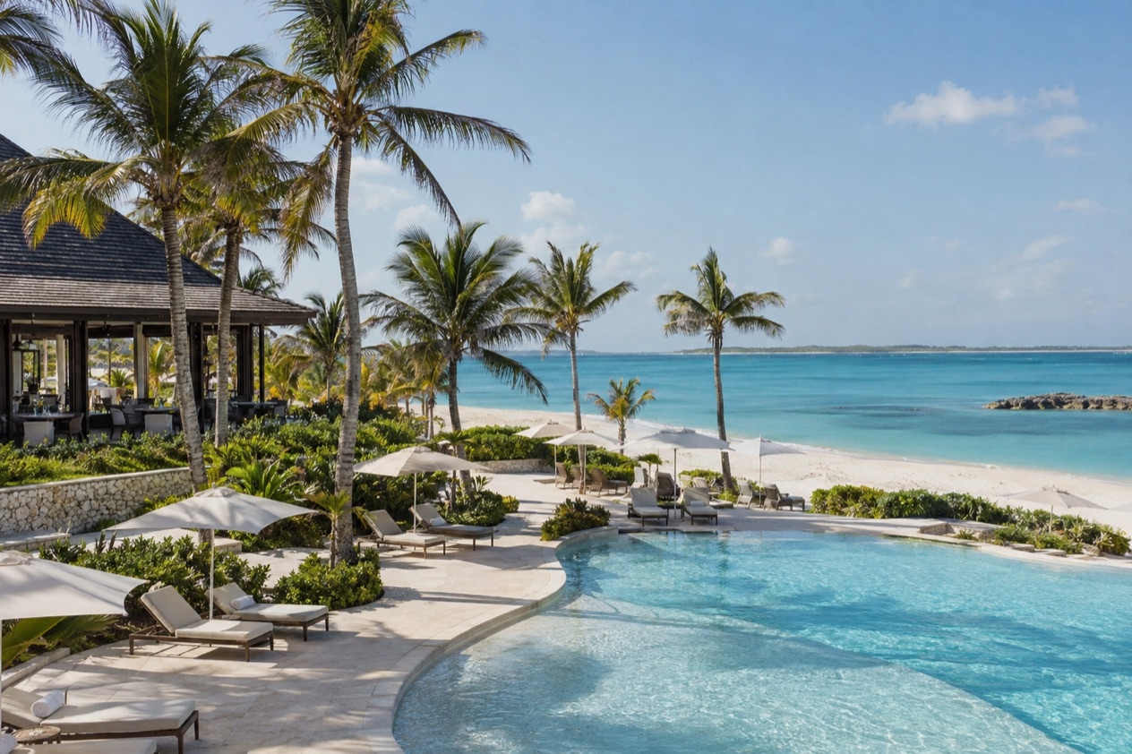 A beachfront resort