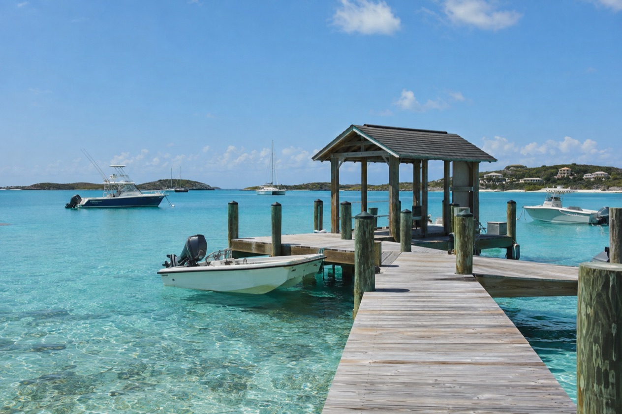 A pier at Staniel Cay