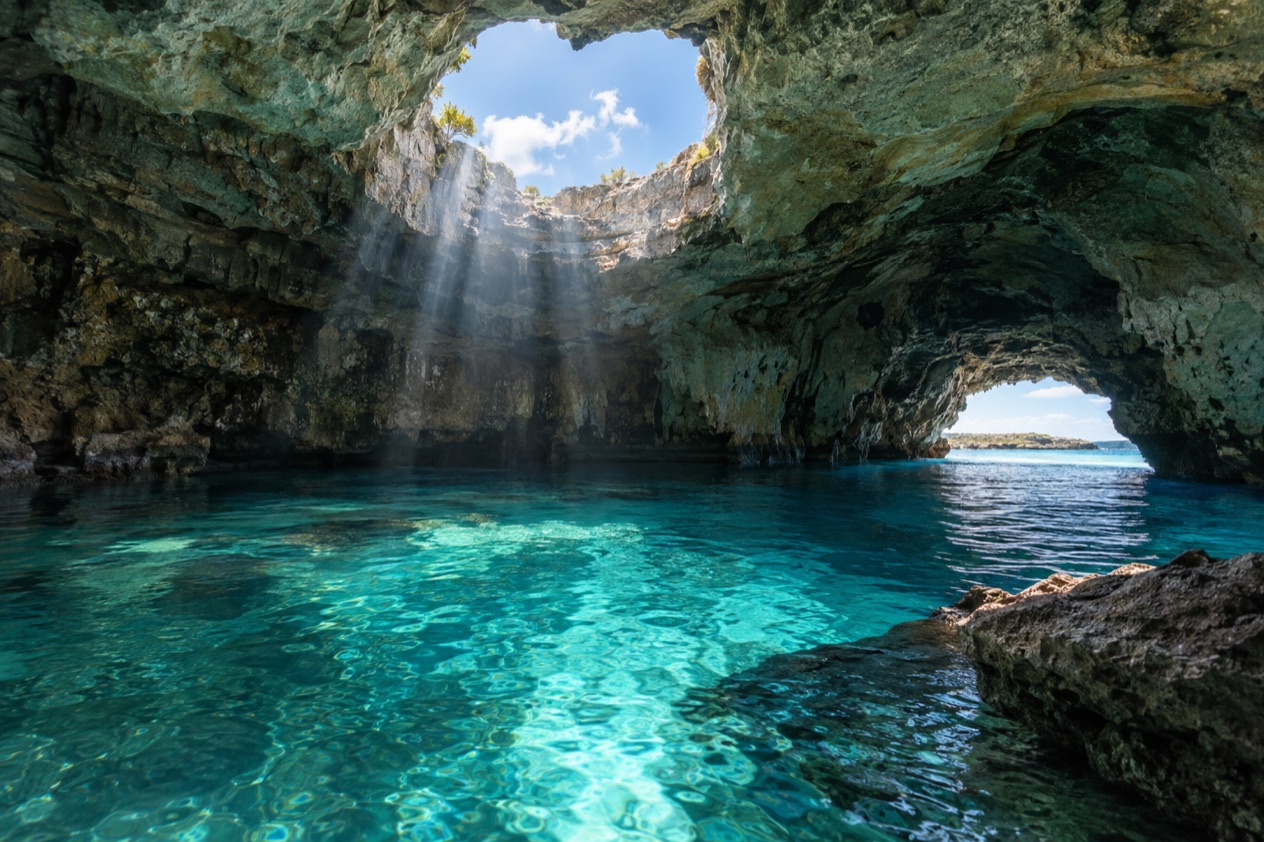 A sea cave in the Exumas
