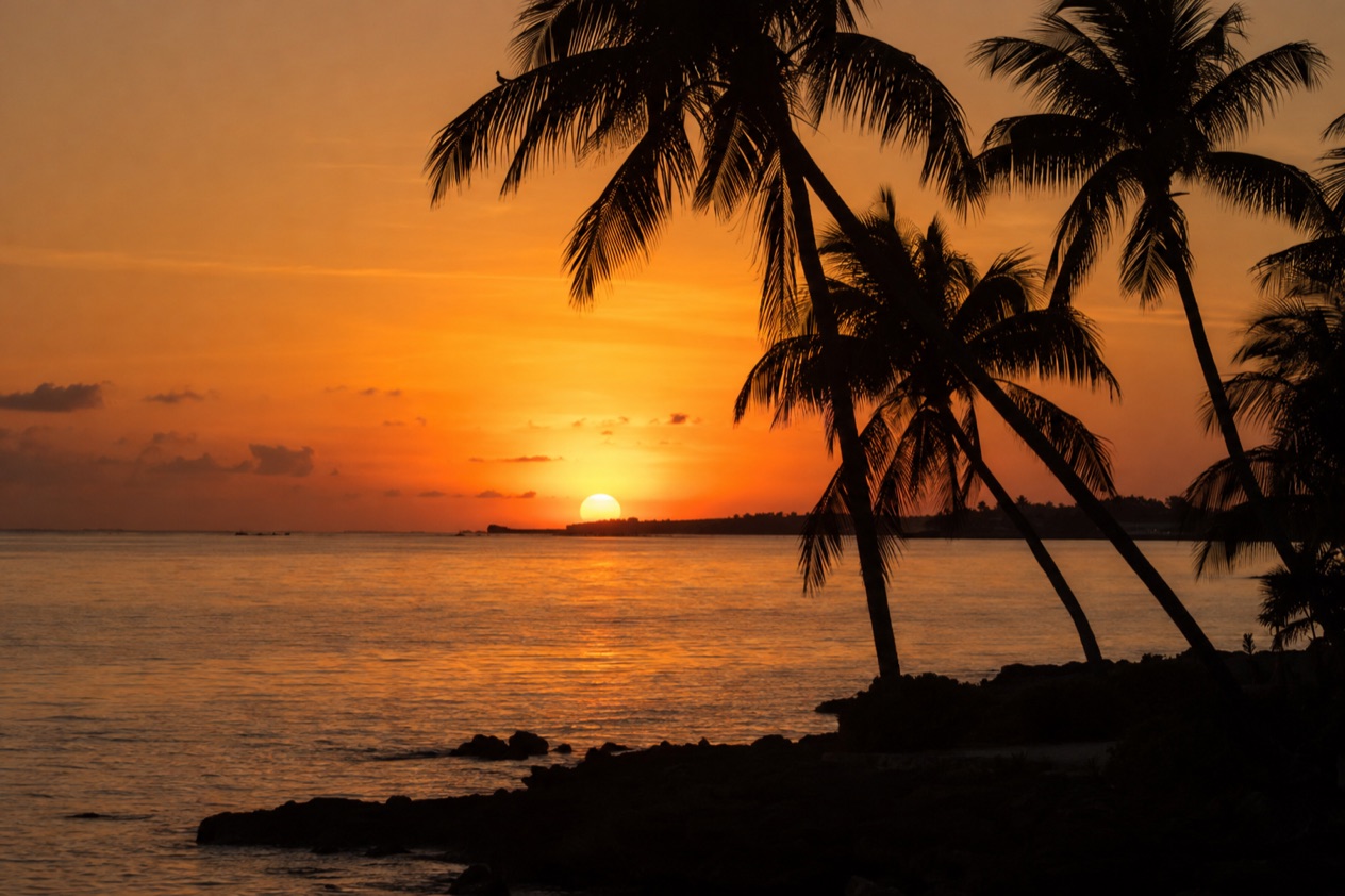 Sunset over the sea