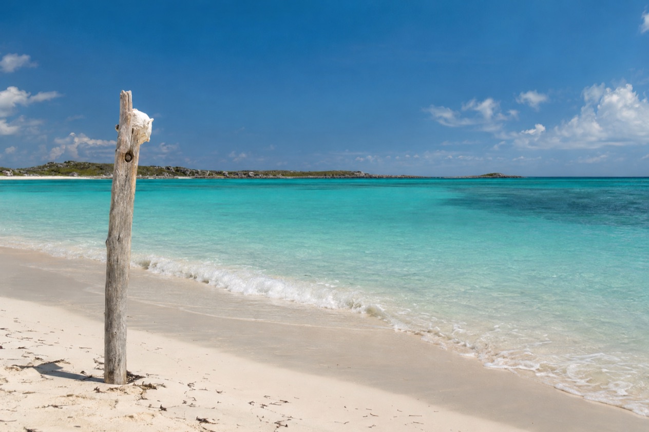 A beach on Great Exuma