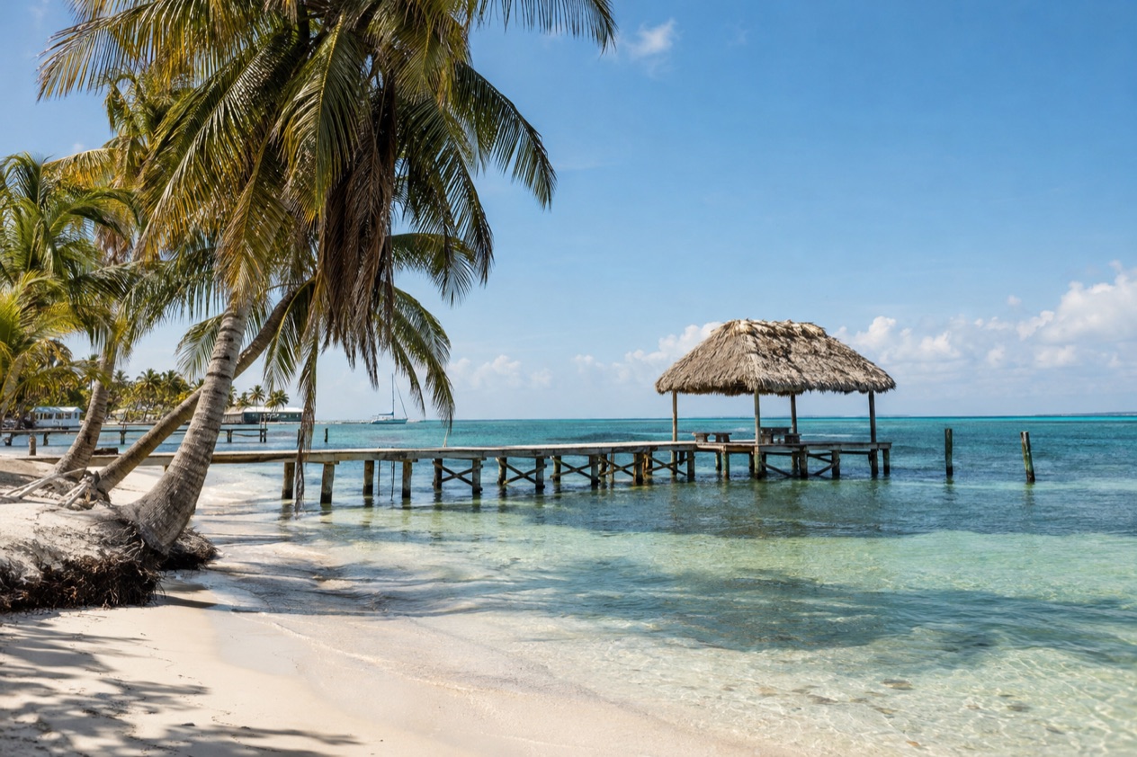 A pier on Ambergris Caye