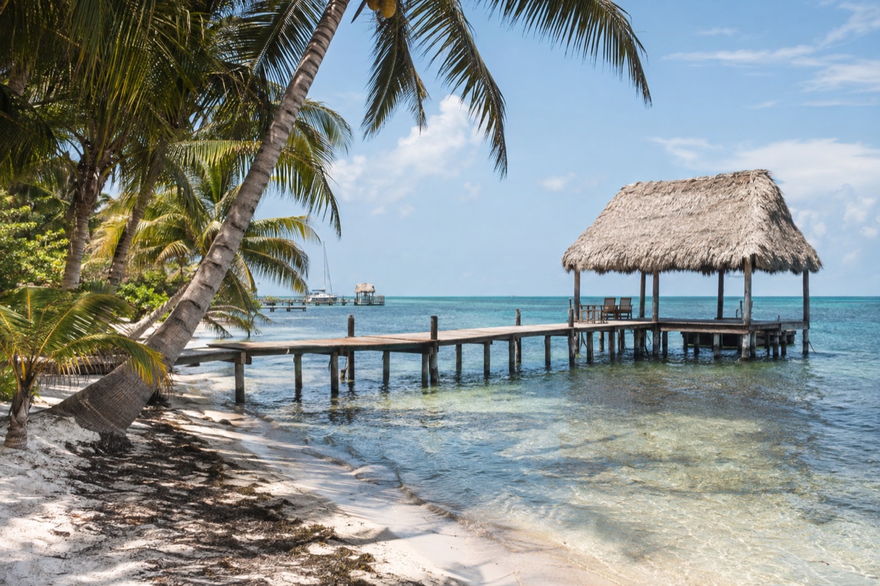 A pier on Ambergris Caye