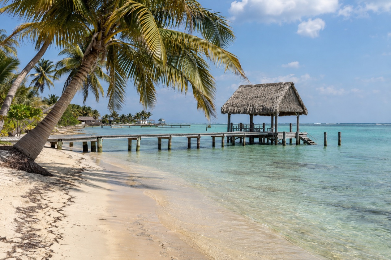 A pier on Ambergris Caye