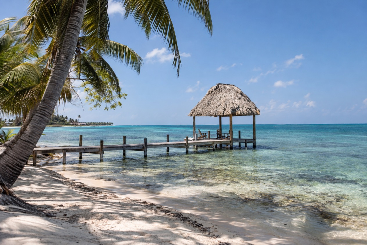 A pier on Ambergris Caye