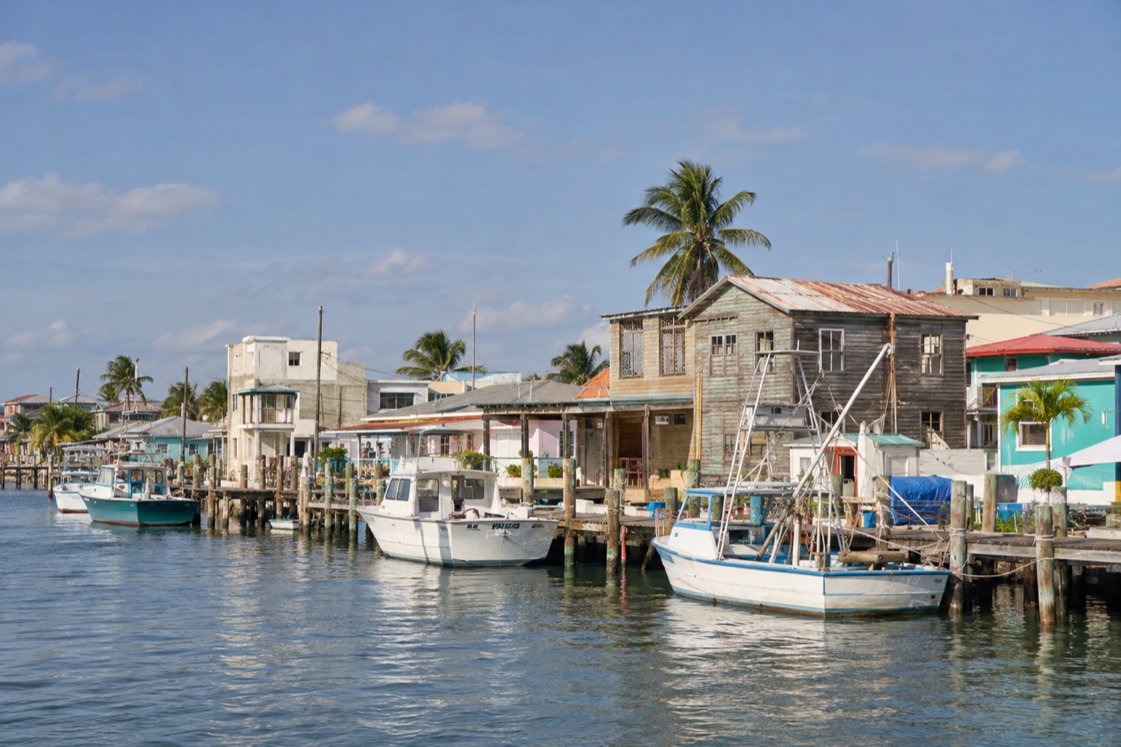 The waterfront of Belize City