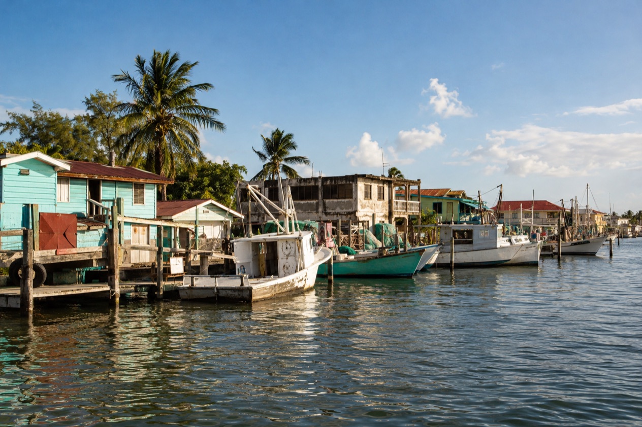 The waterfront of Belize City