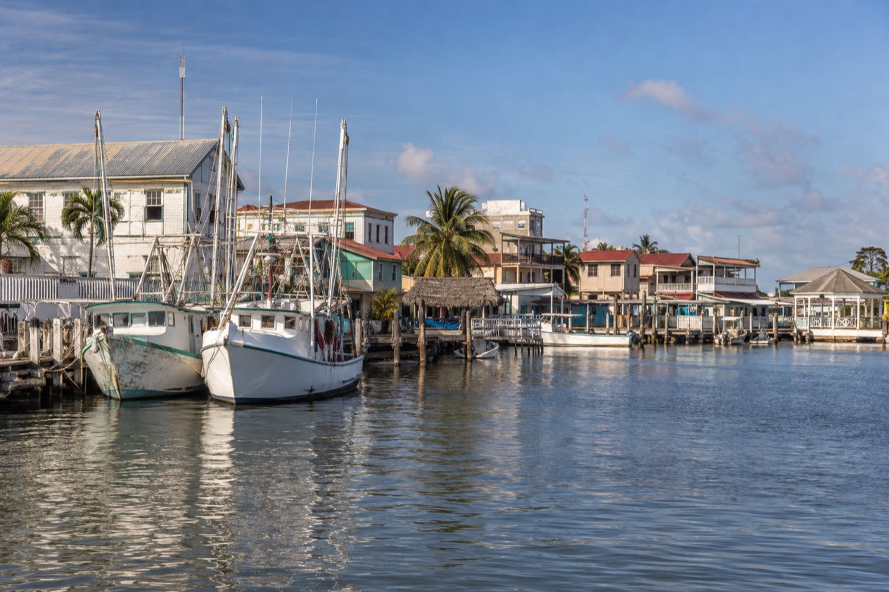 The waterfront of Belize City