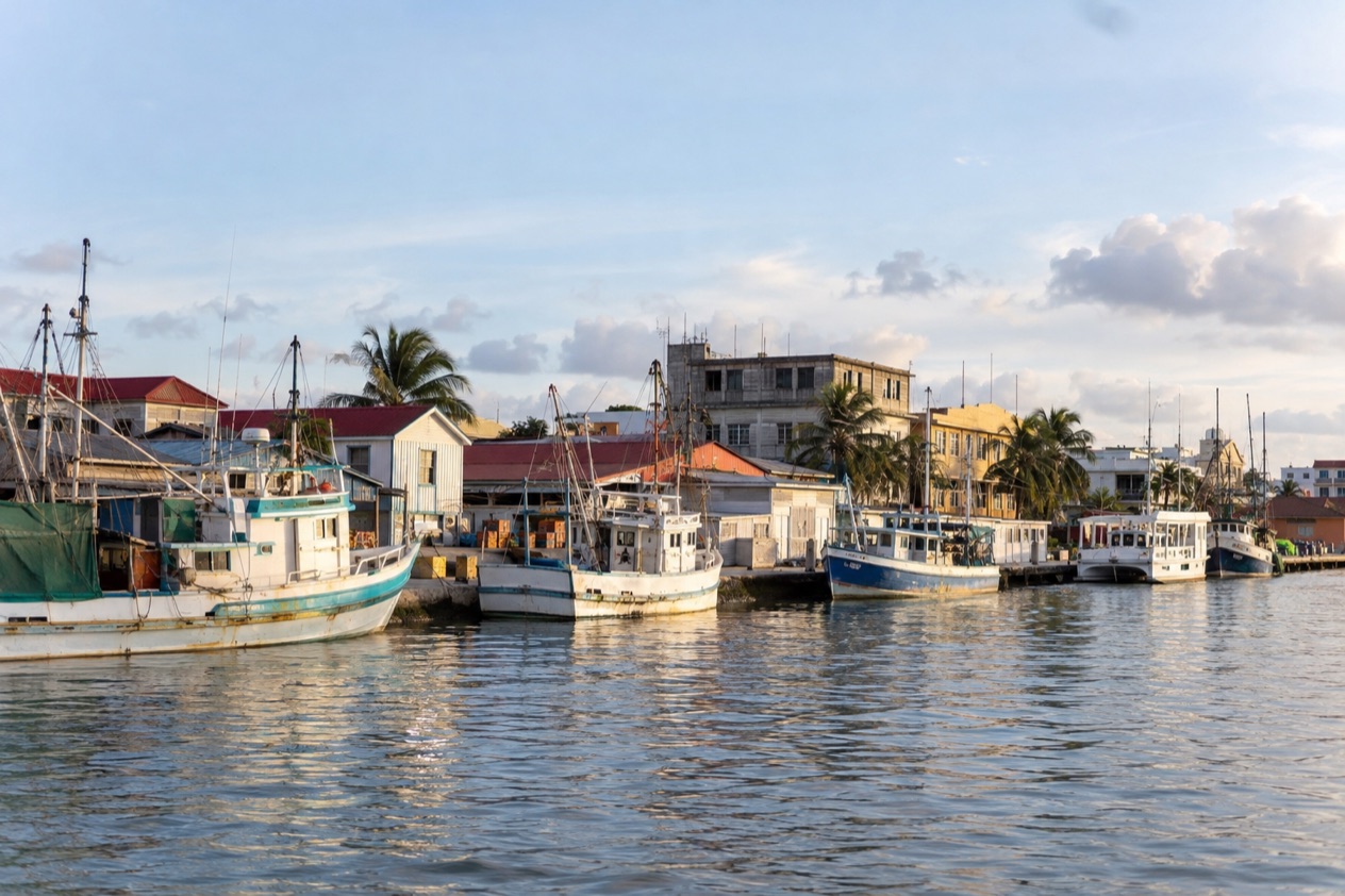 The waterfront of Belize City