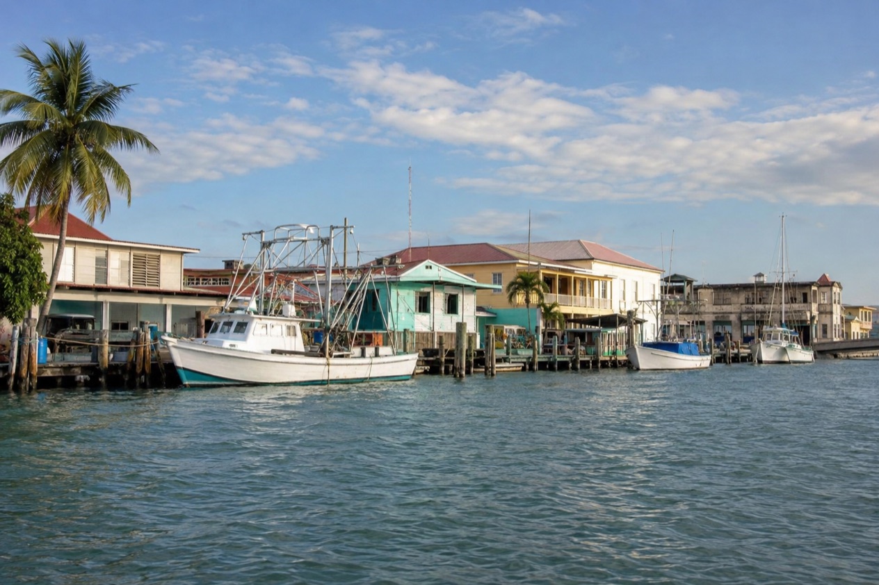 The waterfront of Belize City