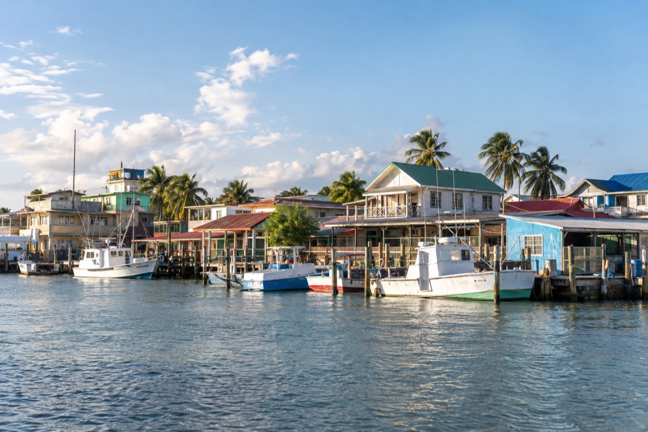 The waterfront of Belize City