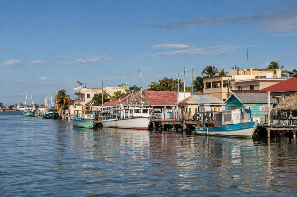 The waterfront of Belize City