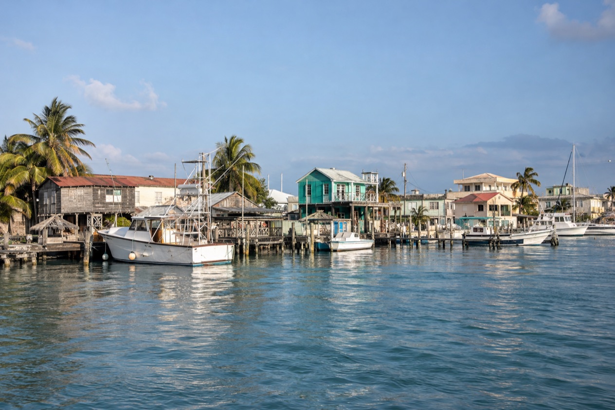 The waterfront of Belize City