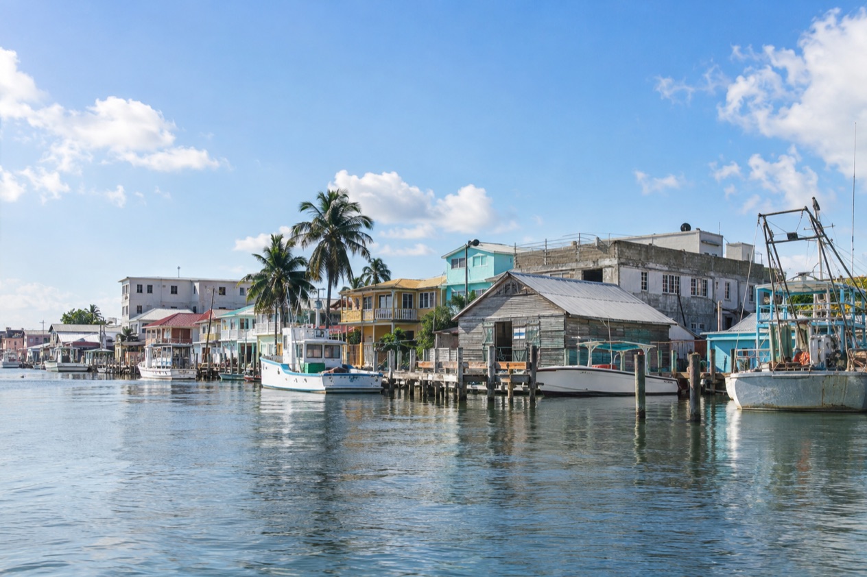 The waterfront of Belize City