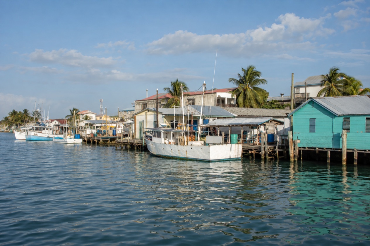 The waterfront of Belize City