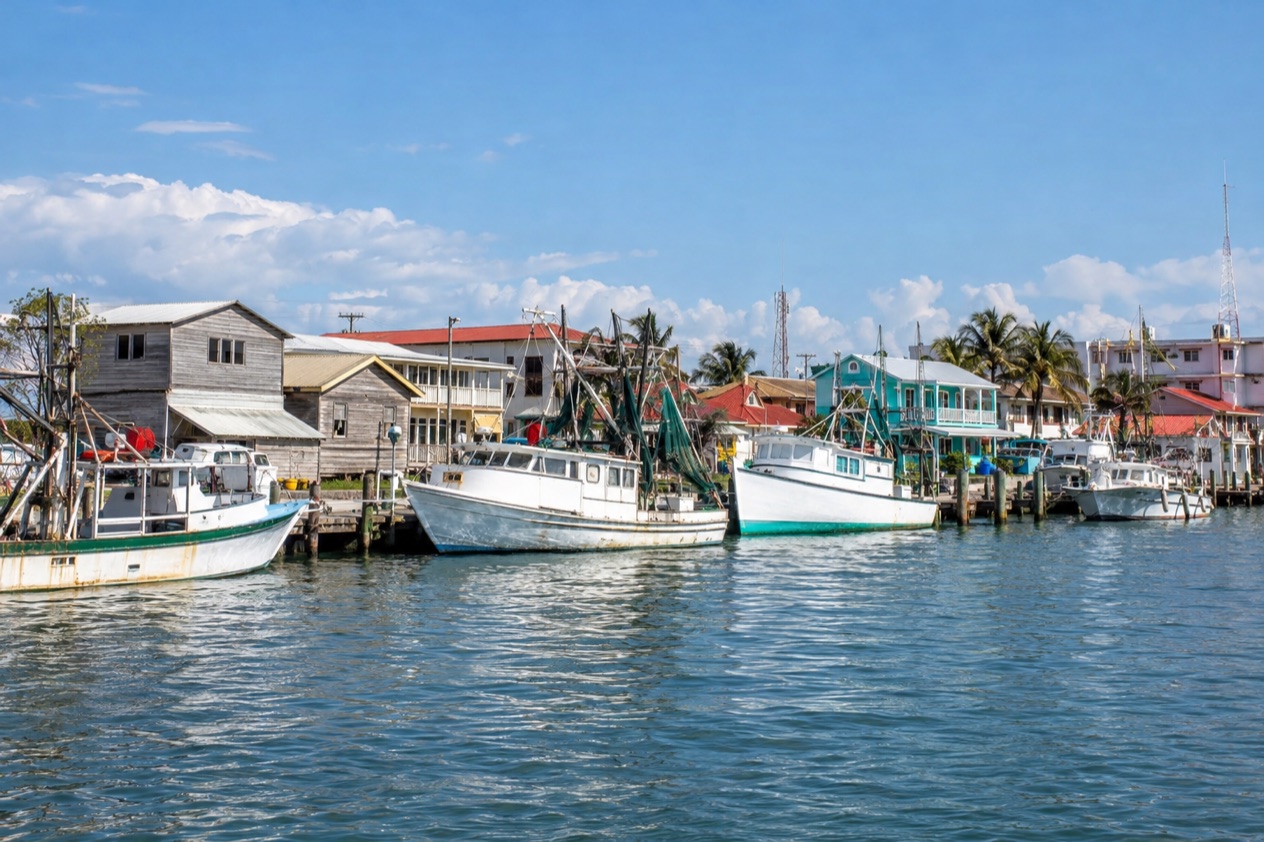 The waterfront of Belize City