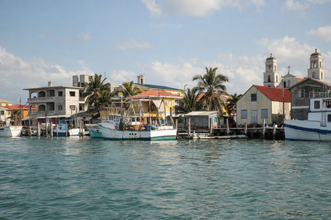 The waterfront of Belize City