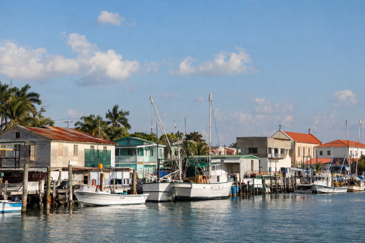 The waterfront of Belize City