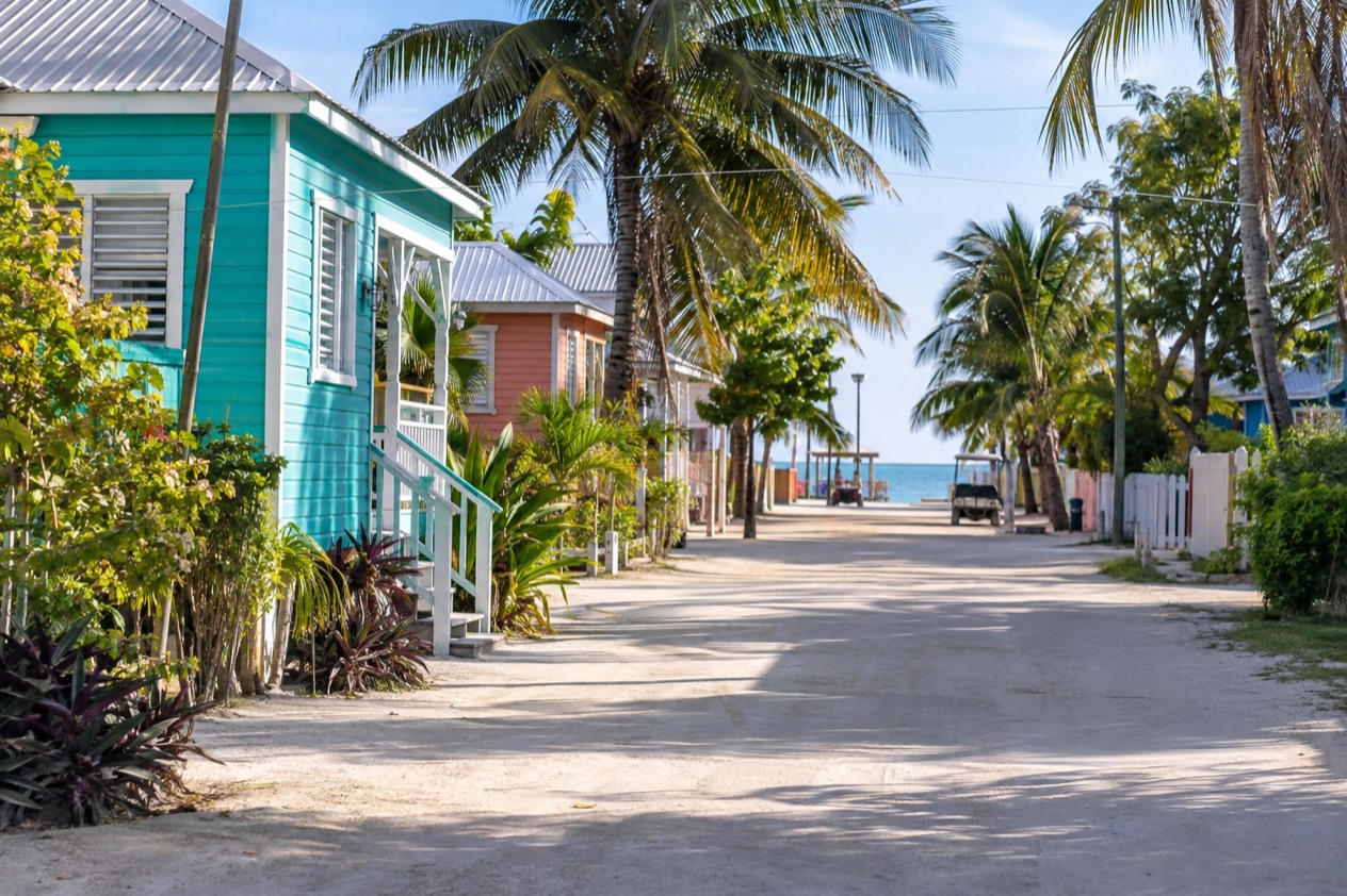 A sandy lane on Caye Caulker