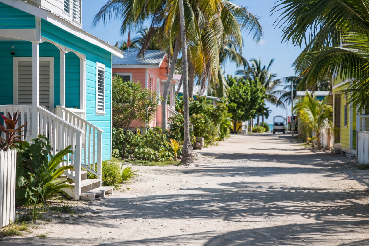 A sandy lane on Caye Caulker in the dry season