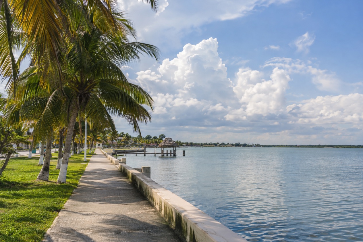 The bayfront at Corozal in the wet season