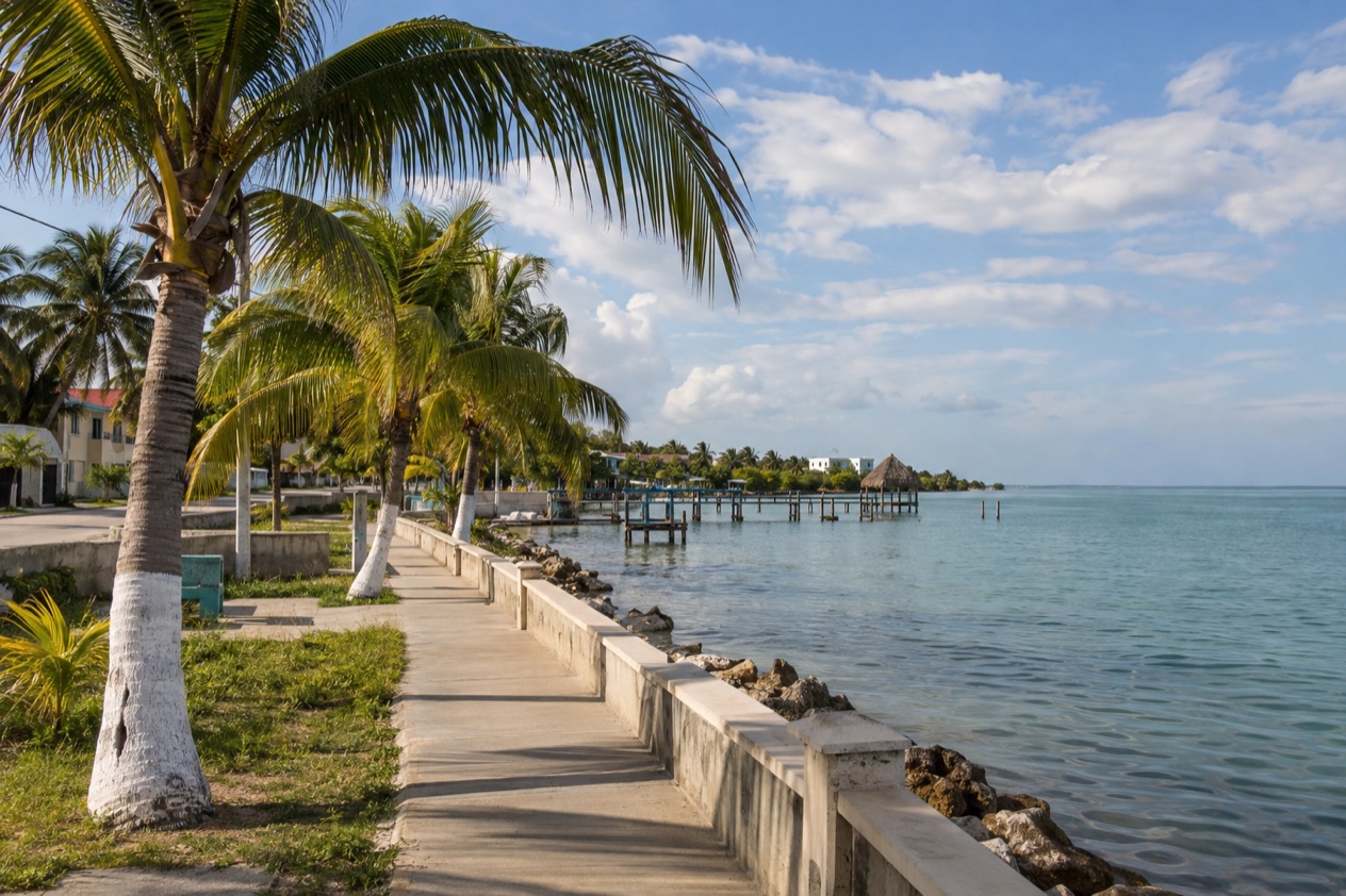 The bayfront at Corozal