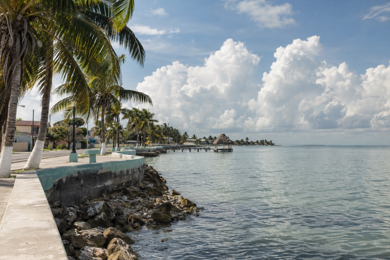 The bayfront at Corozal in the wet season