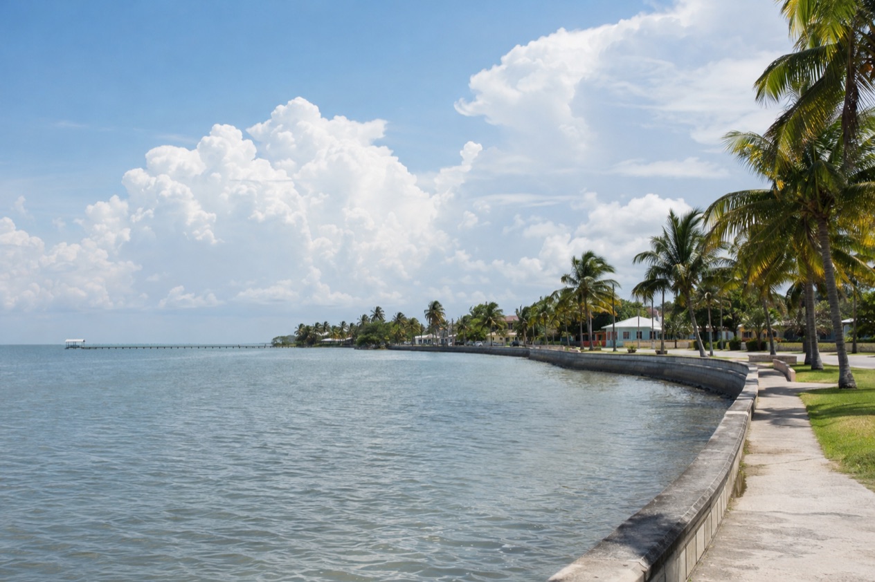The bayfront at Corozal in the wet season