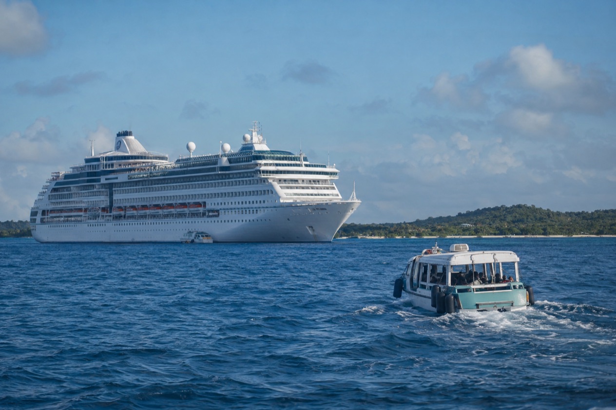 A cruise ship off Belize