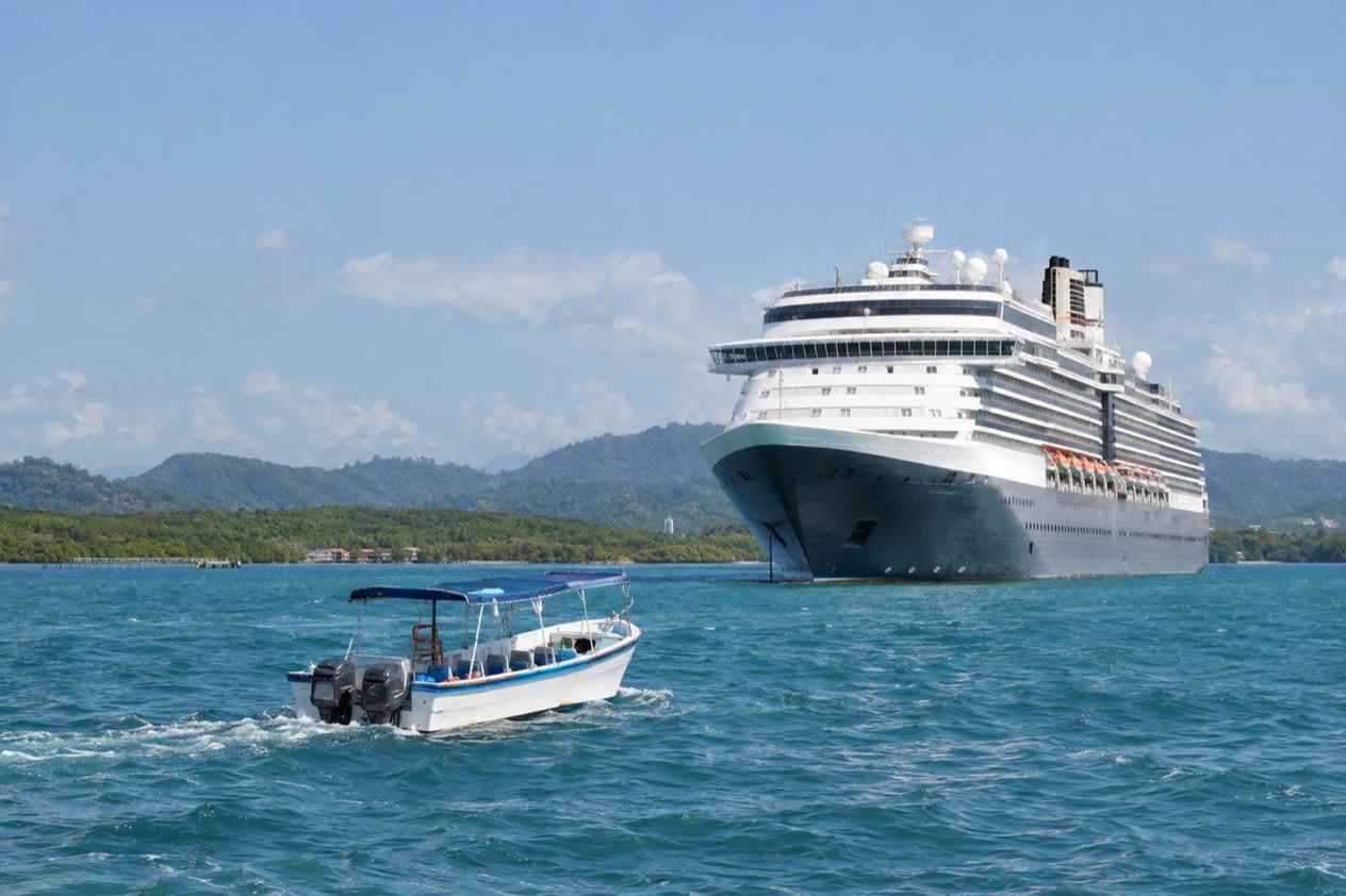 A cruise ship off Belize