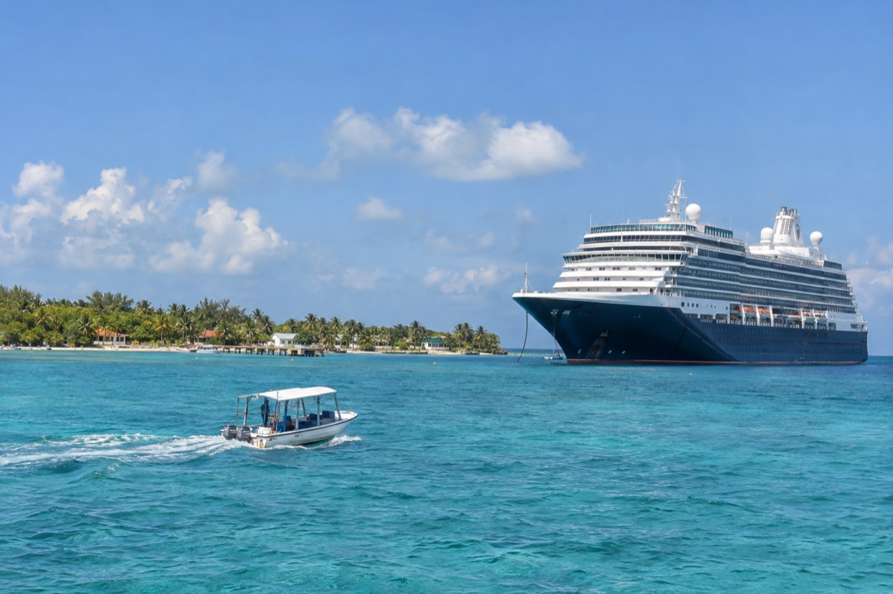 A cruise ship off Belize