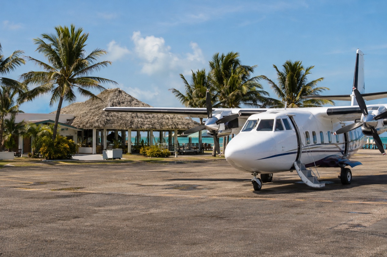 A small plane at a Belize airstrip