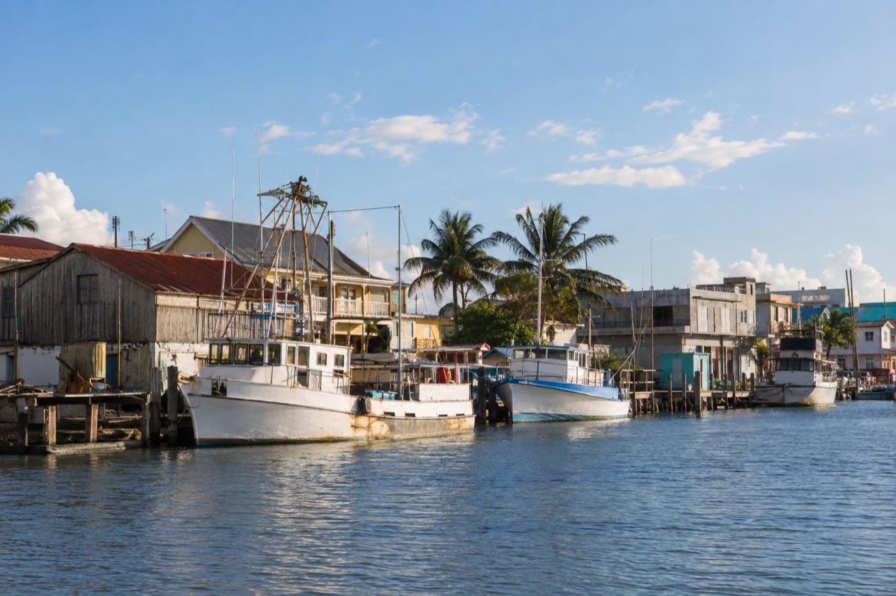 The waterfront of Belize City