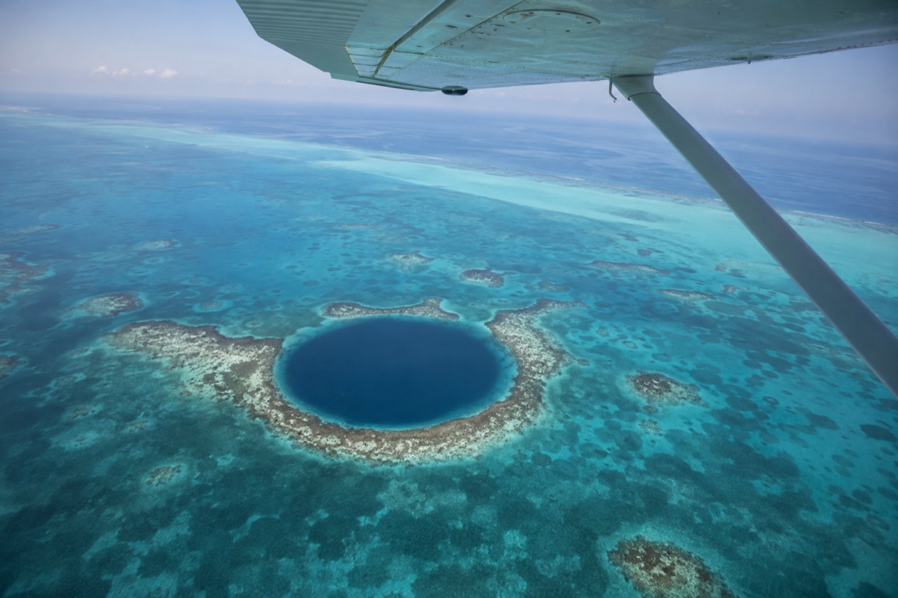 The Great Blue Hole from the air