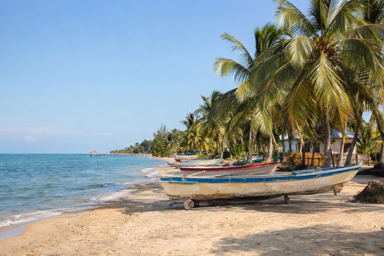 The beach at Hopkins in the dry season