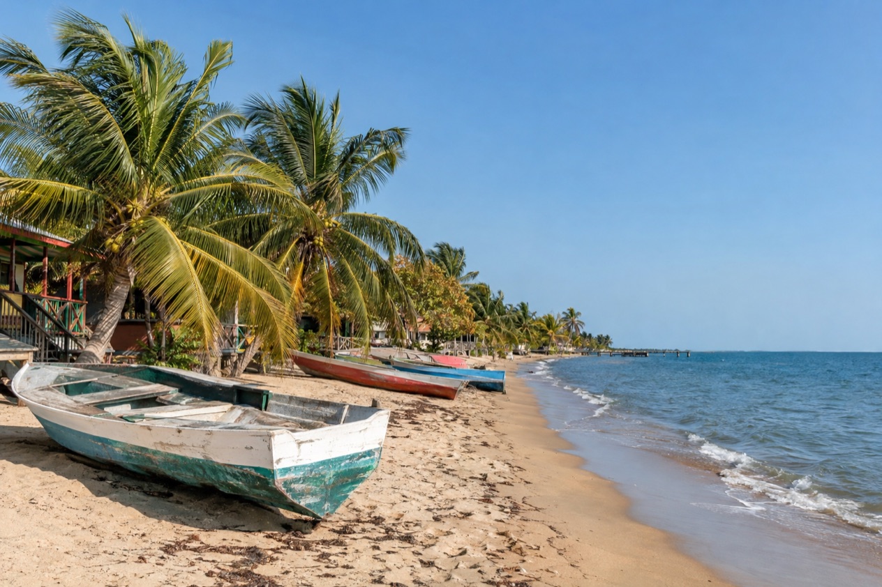 The beach at Hopkins in the dry season