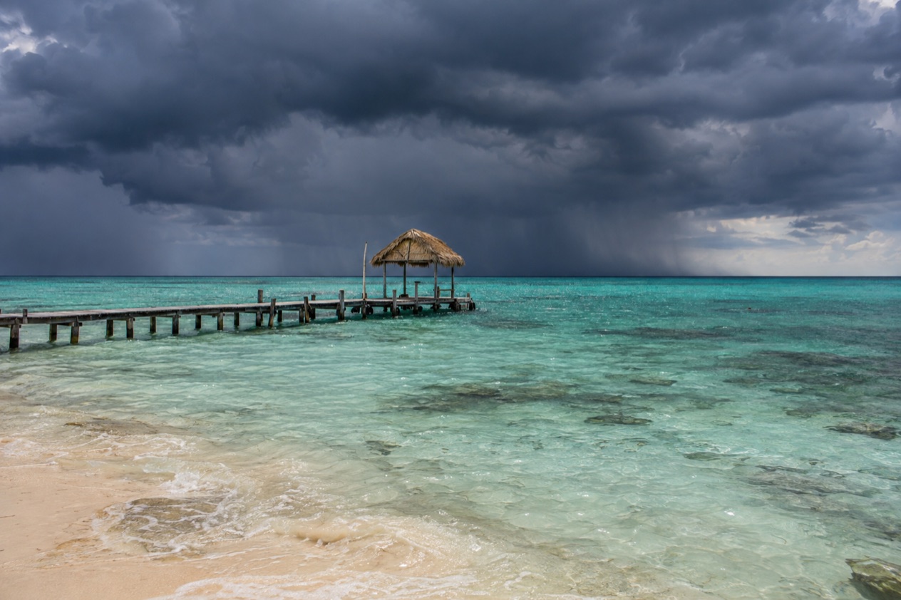 Storm clouds over the sea
