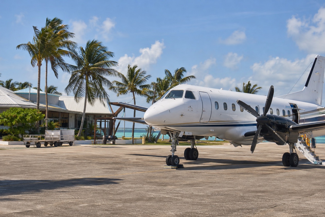 A small plane at a Belize airstrip