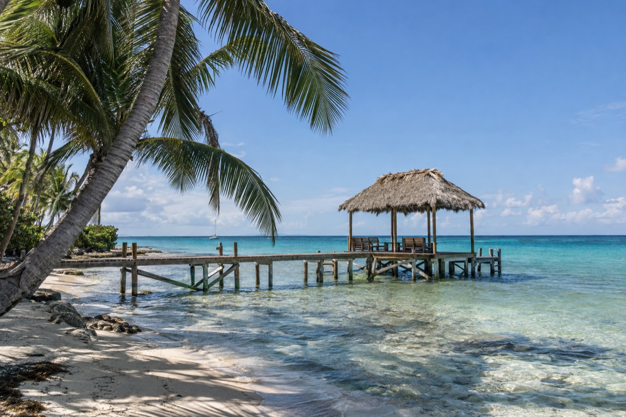 A pier on Ambergris Caye