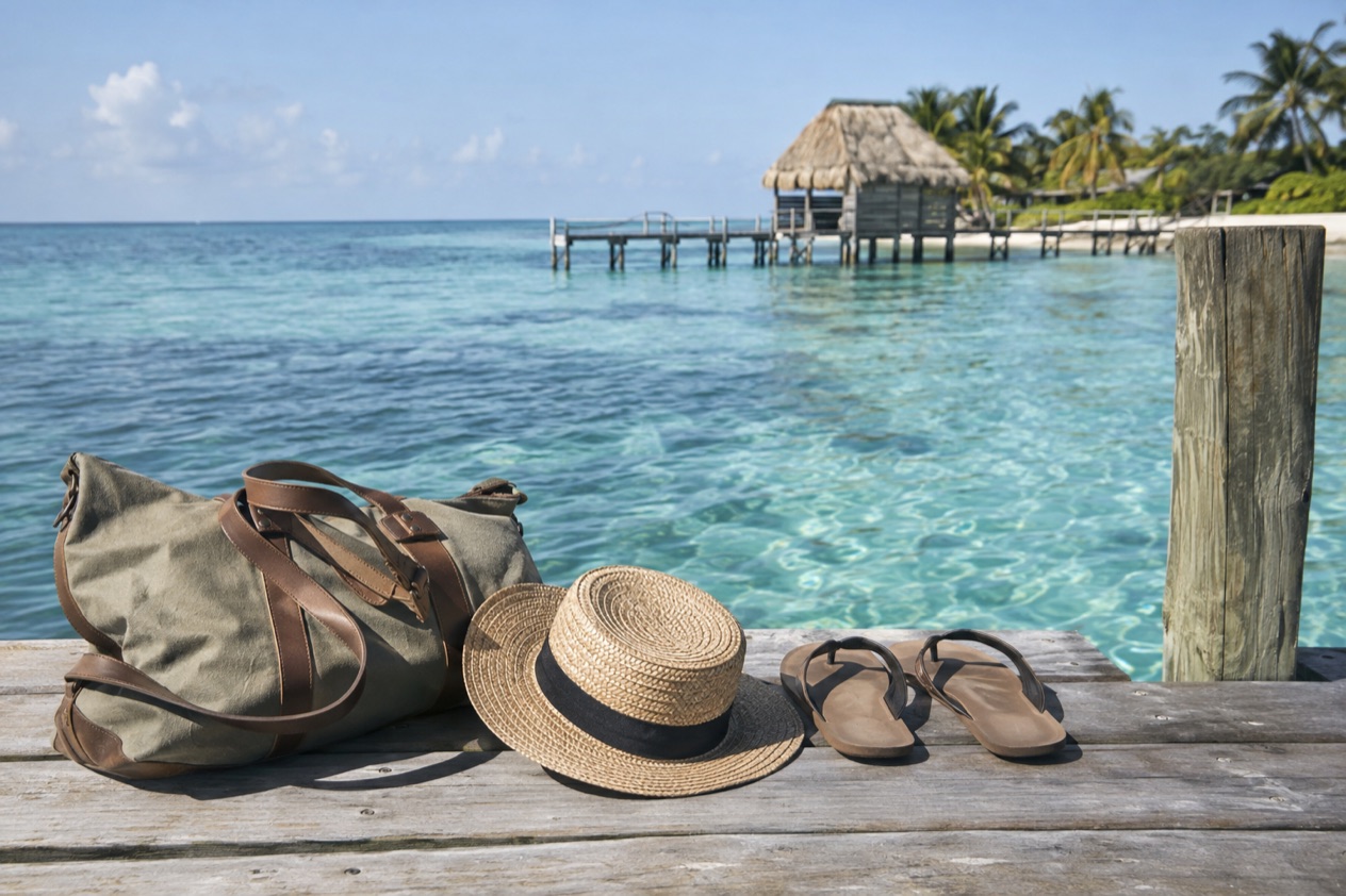 Beach gear on a dock