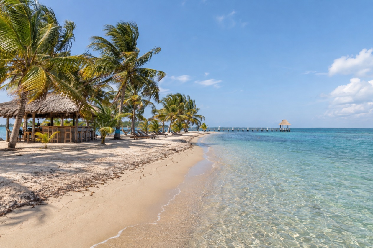 A beach at Placencia in spring